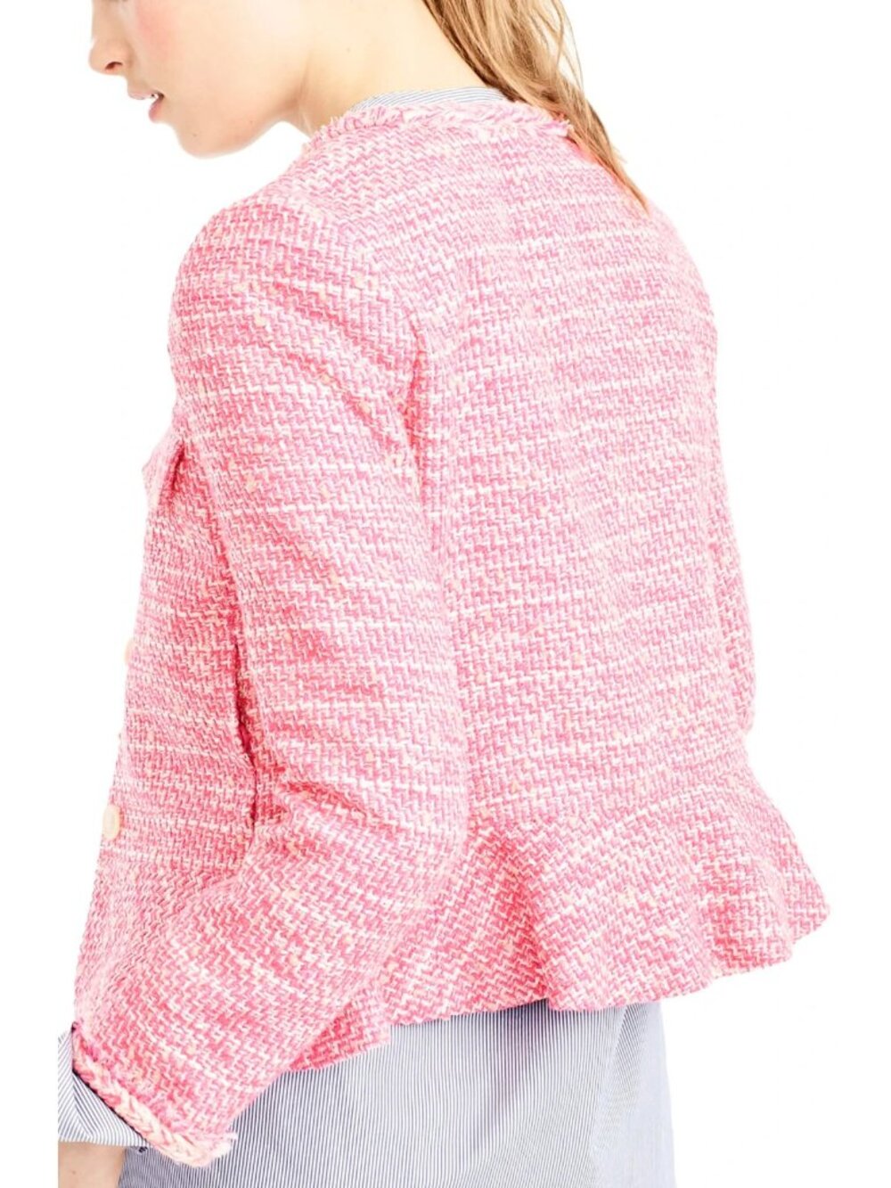 NWT J.Crew Peplum Lady Jacket in Neon Fuchsia Pink Tweed Blazer 2 - Picture 2 of 11